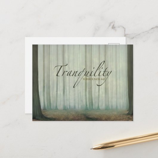 モチベーション肯定「静けさが私を取り巻く」 ポストカード (正面/裏面インサイチュ)