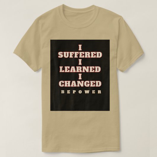 モチベーション見積り私は苦し学み、私は変更した Tシャツ (デザイン正面)