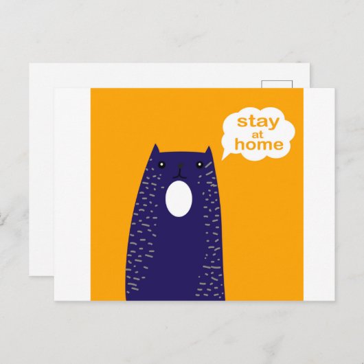 モチベーション・スローガン家にいる。漫画の猫 ポストカード (正面/裏面)