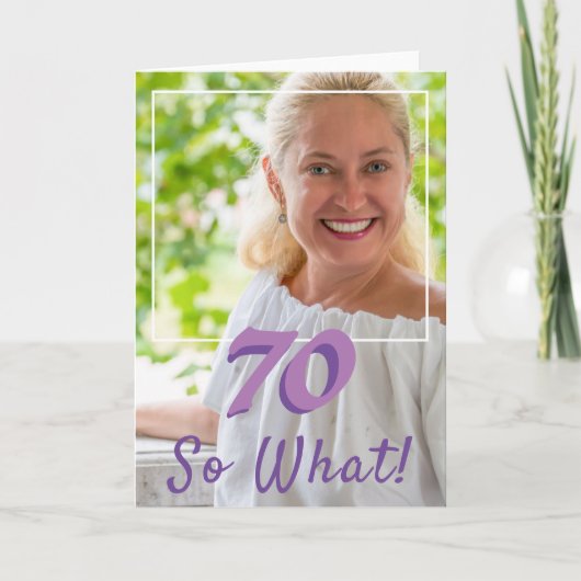 モチベーション 写真を追加 70歳の誕生日 カード (正面)