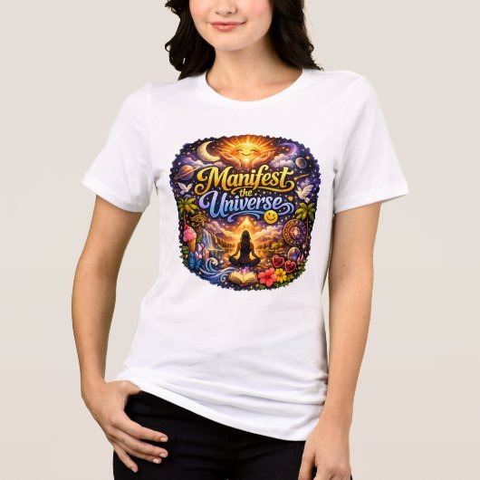 モチベーション 女性用 白Tシャツ トライブレンドＴシャツ (正面)