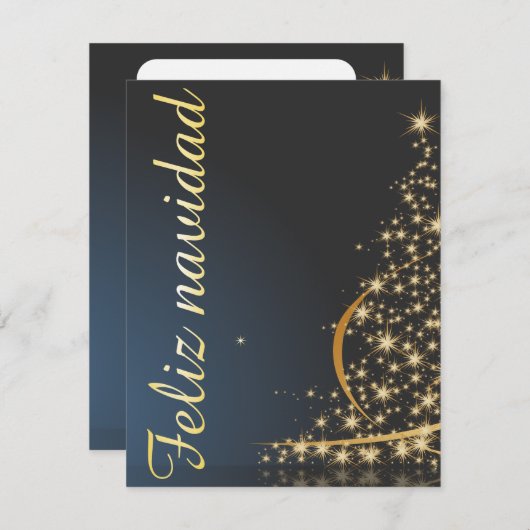 モチモナビデニョアズールコンドラドアルボルドナヴィダド。 招待状 (正面/裏面)