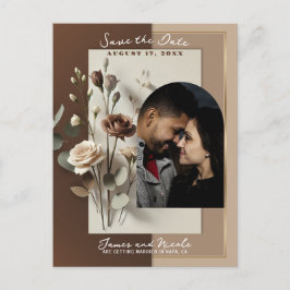 モチャカフェオレイトブラウンニュートラルフローラ救日付 案内ポストカード