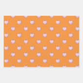 モチャグリーンとオレンジにピンクのカボチャ ラッピングペーパーシート (正面2)