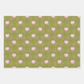 モチャグリーンとオレンジにピンクのカボチャ ラッピングペーパーシート (正面)