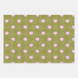 モチャグリーンとオレンジにピンクのカボチャ ラッピングペーパーシート