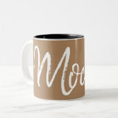 モチャコーヒー好きのタイポグラフィ ツートーンマグカップ (正面左)