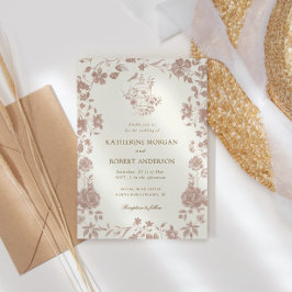 モチャチノイスリーヴィンテージ結婚フローラ 招待状