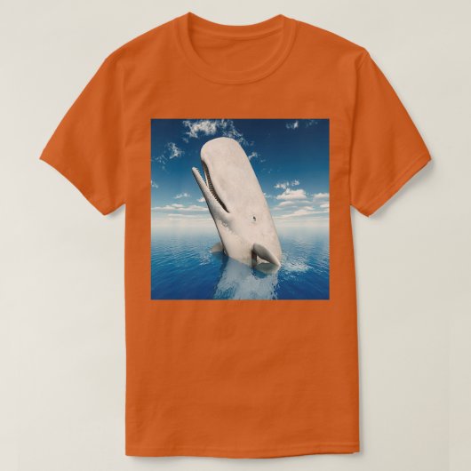 モチャディック精子ホエールホワイトクジラ Tシャツ (デザイン正面)