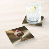 モチャデザートさくらんぼガラスコースター ガラスコースター (アングル)