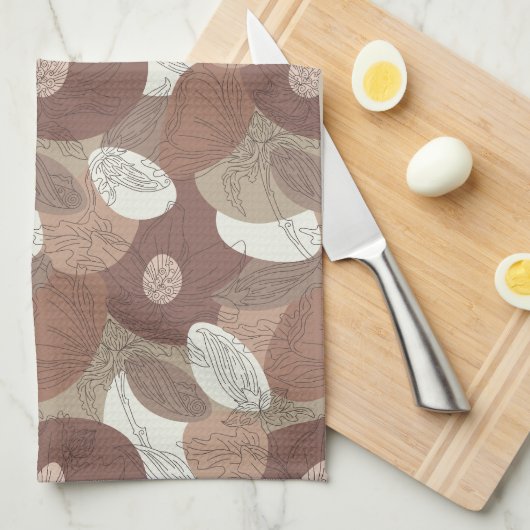 モチャハイビスカスボタニカル調和カーテン キッチンタオル (四つ折り)