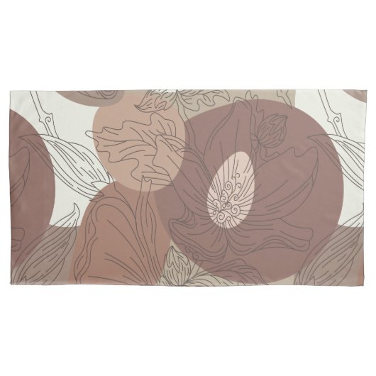 モチャハイビスカスボタニカル調和キングサイズ 枕カバー (正面)