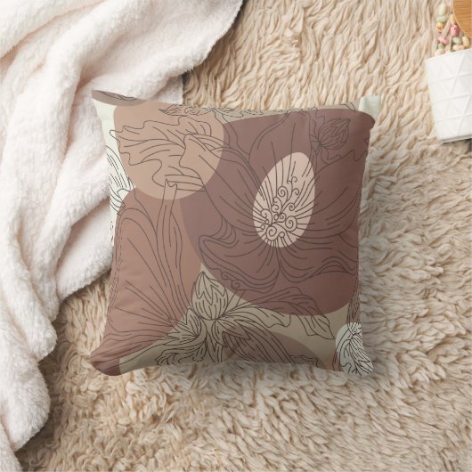 モチャハイビスカスボタニカル調和 クッション (ブランケット)