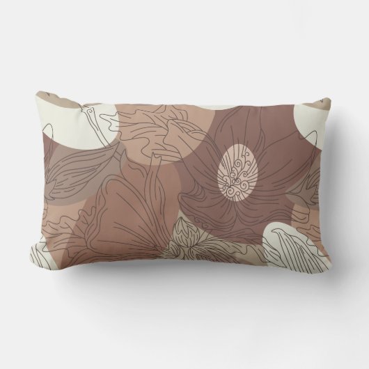 モチャハイビスカスボタニカル調和 ランバークッション (正面)