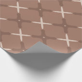 モチャブラウンとクリームの幾何学的なタイル模様 ラッピングペーパー (角)