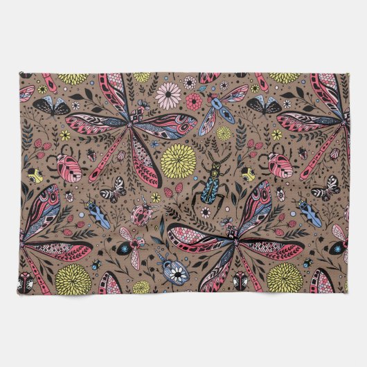 モチャブラウンのブクブクブク キッチンタオル (横)