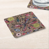 モチャブラウンのブクブクブク スクエアペーパーコースター (アングル)