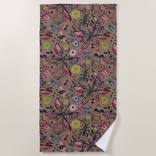 モチャブラウンのブクブクブク ビーチタオル (正面)