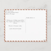 モチャブラウンギンガムプレイドパターンフォトクリスマス シーズンポストカード (裏面)