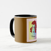 モチャブラウングレアのパーソナライズおもしろい マグカップ (正面左)