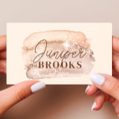 モチャブラウンソーシャルメディアQRコードグリッター 名刺