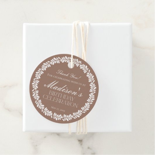 モチャブラウンタラベラスペインのフィエスタ誕生日サークル フェイバータグ (インサイチュ)