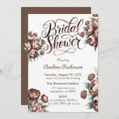 モチャブラウンピ絵を描オニーブライダルシャワー 招待状 (正面/裏面)