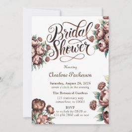 モチャブラウンピ絵を描オニーブライダルシャワー 招待状