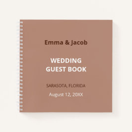モチャブラウンモダンズ結婚ゲストブック ノートブック