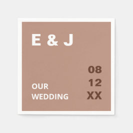 モチャブラウンモダンズ結婚ナプキン スタンダードカクテルナプキン
