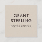 モチャブラウンモダンミニマルタイポグラフィQRコード スクエア名刺 (正面)