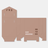 モチャブラウンモダン結婚式の引き出物ボックス フェイバーボックス (見開き)