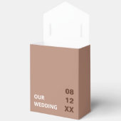 モチャブラウンモダン結婚式の引き出物ボックス フェイバーボックス (見開き)