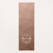 モチャブラウン幾何学的メッシュパターンモノグラム ヨガマット (正面)