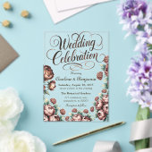 モチャブラウン絵を描ピオ結婚ニーお祝い アクリル招待状 (インサイチュ (ウェディング))