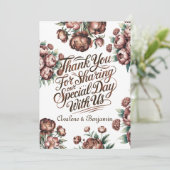 モチャブラウン絵を描ピオ結婚ニーサンキューカード 招待状 (スタンド正面)