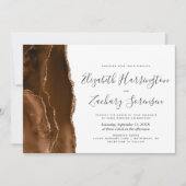 モチャブラウン金ゴールドアゲート結婚式招待状 招待状 (正面)