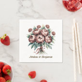 モチャブラウン開花結婚ズ スタンダードカクテルナプキン (インサイチュ)