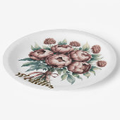 モチャブラウン開花結婚ズ ペーパープレート (アングル)