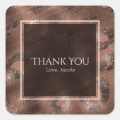 モチャブロンズヒョウ印刷パーティーの好意 スクエアシール (正面)