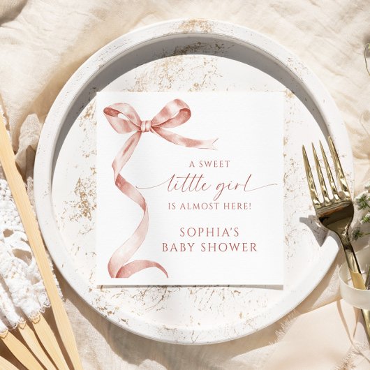 モチャボウスウィート小さな女の子ベビーシャワー スタンダードカクテルナプキン