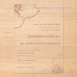 モチャムスクレマチスボタニカルフォーマル結婚ズ アクリル招待状