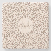モチャムースとクリームタンヒョウ柄 ストーンコースター (正面)