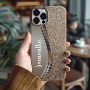 モチャムースフェイクグリッターモノグラム iPhone 16ケース