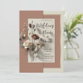 モチャムースモダンボタニカル結婚フローラ 招待状 (スタンド正面)