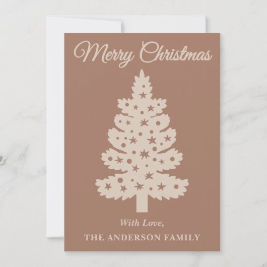 モチャムース手書きスクリプトクリスマスツリー シーズンカード (正面)