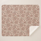 モチャムース抽象芸術ミッドセンチュリーモダンフラワー シェルパブランケット (正面(横))