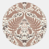 モチャムース森林/森林動物と植物 ラウンドシール (正面)