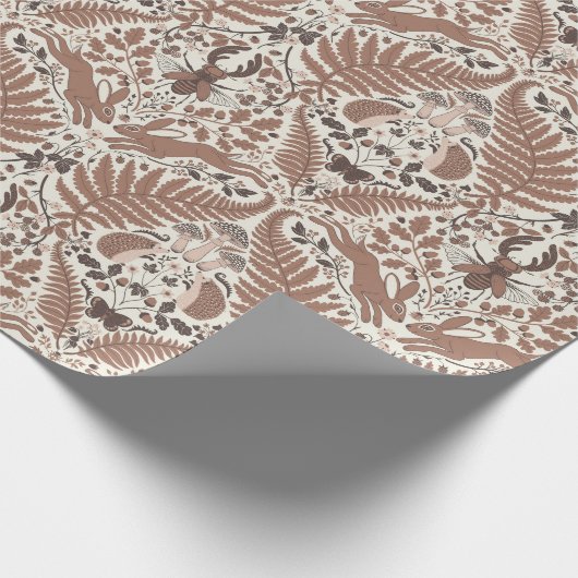 モチャムース森林/森林動物と植物 ラッピングペーパー (角)