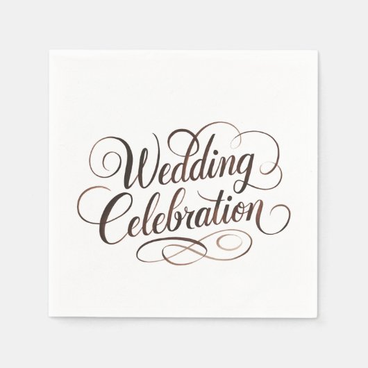 モチャムース水の色結婚のタイポグラフィ スタンダードカクテルナプキン (正面)